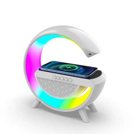 Fast Wireless Charger TF U Disk Bluetooth Speaker RGB Night Light Atmosphere Lamp Charging Station