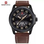 Naviforce Mens Watch NF9124 Brown Strap Analog Display dial