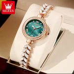 Olevs Iced Out Stainless Steel Ladies Watch