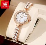 Olevs Iced Out Stainless Steel Ladies Watch