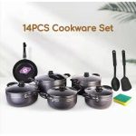 TC 14 Piece Heavy Non-Stick Cookware Set Durable Sufuria Pots