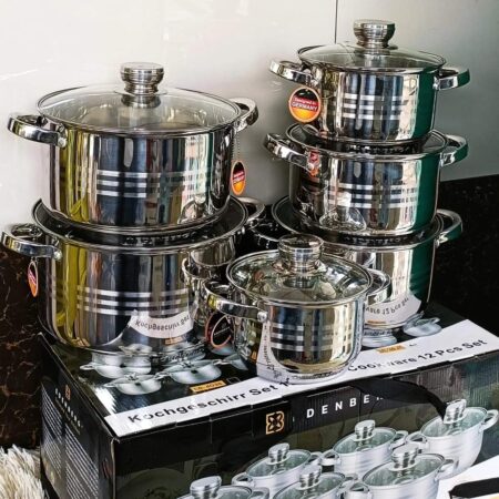 12 Piece Stainless Steel Pot Set Durable, Stylish, Induction Compatible Cookware
