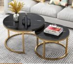 Modern and Stylish Black MDF Nesting Tables Set