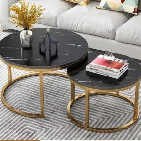 Modern and Stylish Black MDF Nesting Tables Set