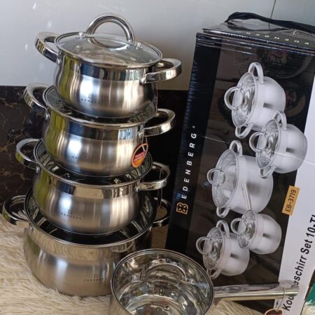 Edenberg 10-Piece Stainless Steel Sufuria Set Durable and Stylish