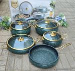 9 Piece Granite-Coated Kitchen Cookware Set