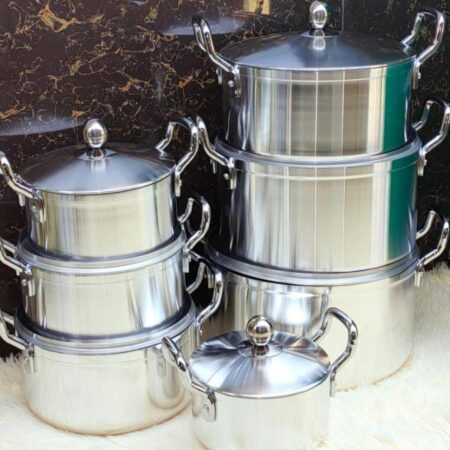 7 Pcs Stainless Tornado Cooking Pots