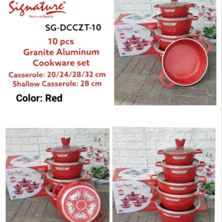 10 Piece Signature Granite Aluminum Cookware set