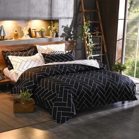 Luxury Nordic Style  Double Sided Cotton Microfiber Duvet Cover Set Elegant & Durable