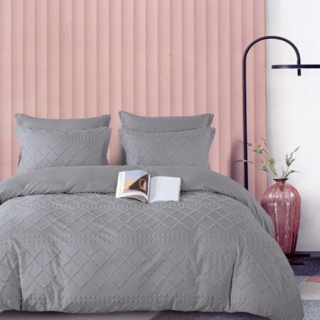 4 piece luxury tufted duvet cover set with an elegant design