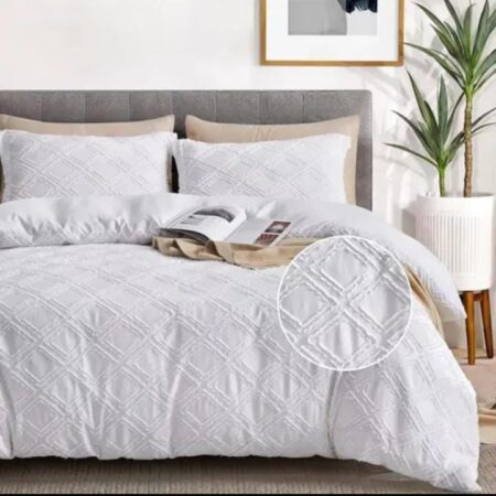 4 piece luxury tufted duvet cover set with an elegant design