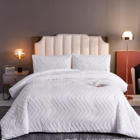4 piece luxury tufted duvet cover set with an elegant design