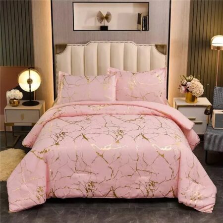 Luxury Gold Marble Texture Foil Duvet Cover Set