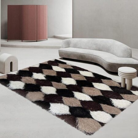 Stylish Patched/Patterned Fluffy Carpets