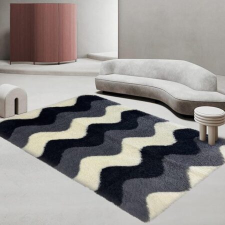 Stylish Patched/Patterned Fluffy Carpets
