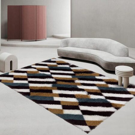 Stylish Patched/Patterned Fluffy Carpets
