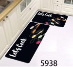 2pc Kitchen Mats With Rubber Bottom