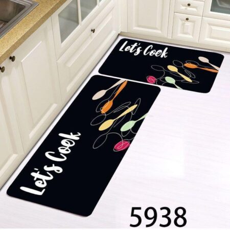 2pc Kitchen Mats With Rubber Bottom