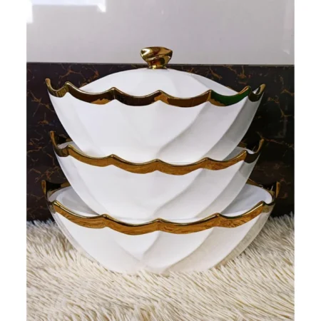 3 Piece Ceramic Oval Shaped Serving Bowls Stylish and Durable