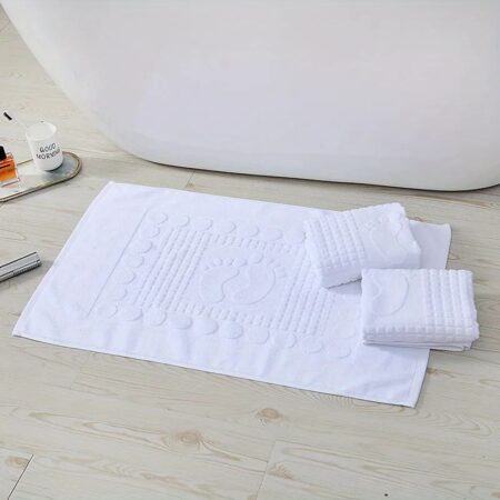 Luxury Hotel Package White Cotton floor bath mat set of 10pcs
